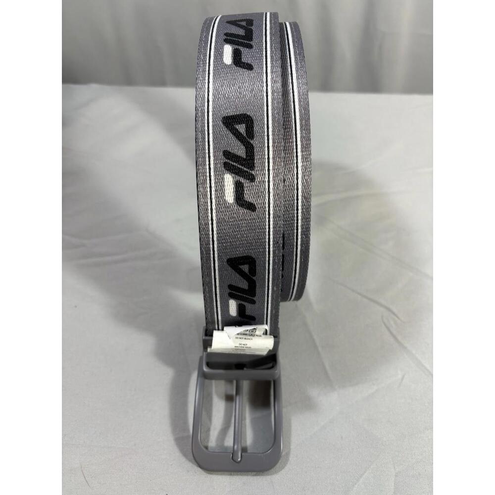 Fila Reversible Logo Belt Gray Black sz38(fits 36-38) Bonded Leather Streetwear